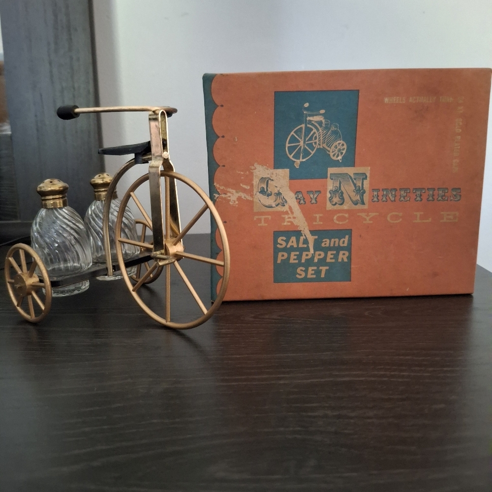 Vintage Tricycle Salt and Pepper Set